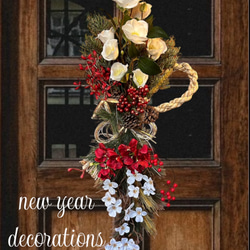 光触媒　人工観葉植物　ウォールグリーン　フェイクグリーン　正月　特大しめ縄80 2枚目の画像