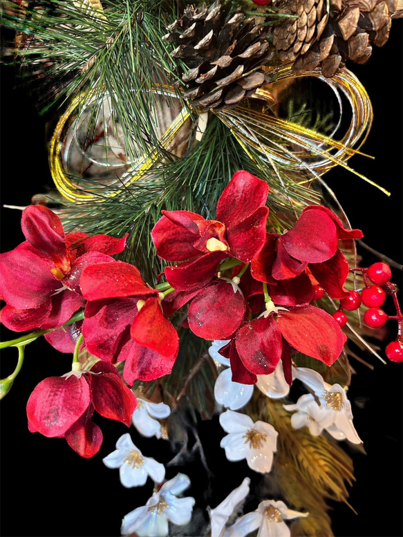 光触媒　人工観葉植物　ウォールグリーン　フェイクグリーン　正月　特大しめ縄80 4枚目の画像