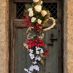 光触媒　人工観葉植物　ウォールグリーン　フェイクグリーン　正月　特大しめ縄80 3枚目の画像