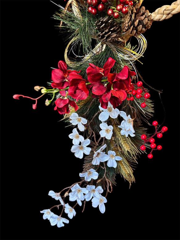 光触媒　人工観葉植物　ウォールグリーン　フェイクグリーン　正月　特大しめ縄80 7枚目の画像