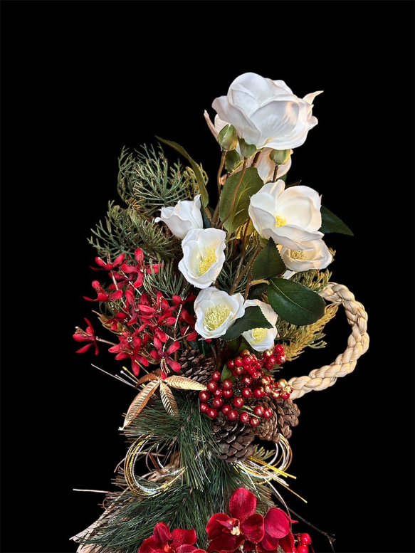 光触媒　人工観葉植物　ウォールグリーン　フェイクグリーン　正月　特大しめ縄80 6枚目の画像