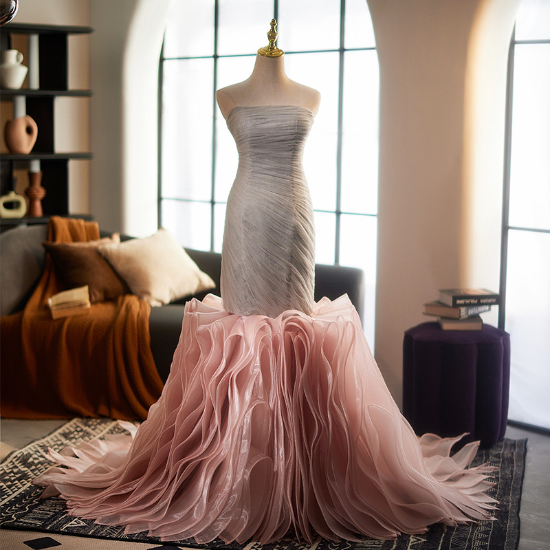 豪華 ピンク パーティードレス マーメイドドレス 高級感 誕生日 成人式 演奏会 二次会 前撮り 披露宴 09020