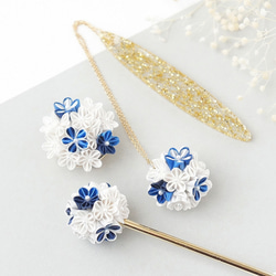 玉かんざし二本セット 〔 紫陽花 しっとり紫 〕 簪 髪飾り 浴衣 着物