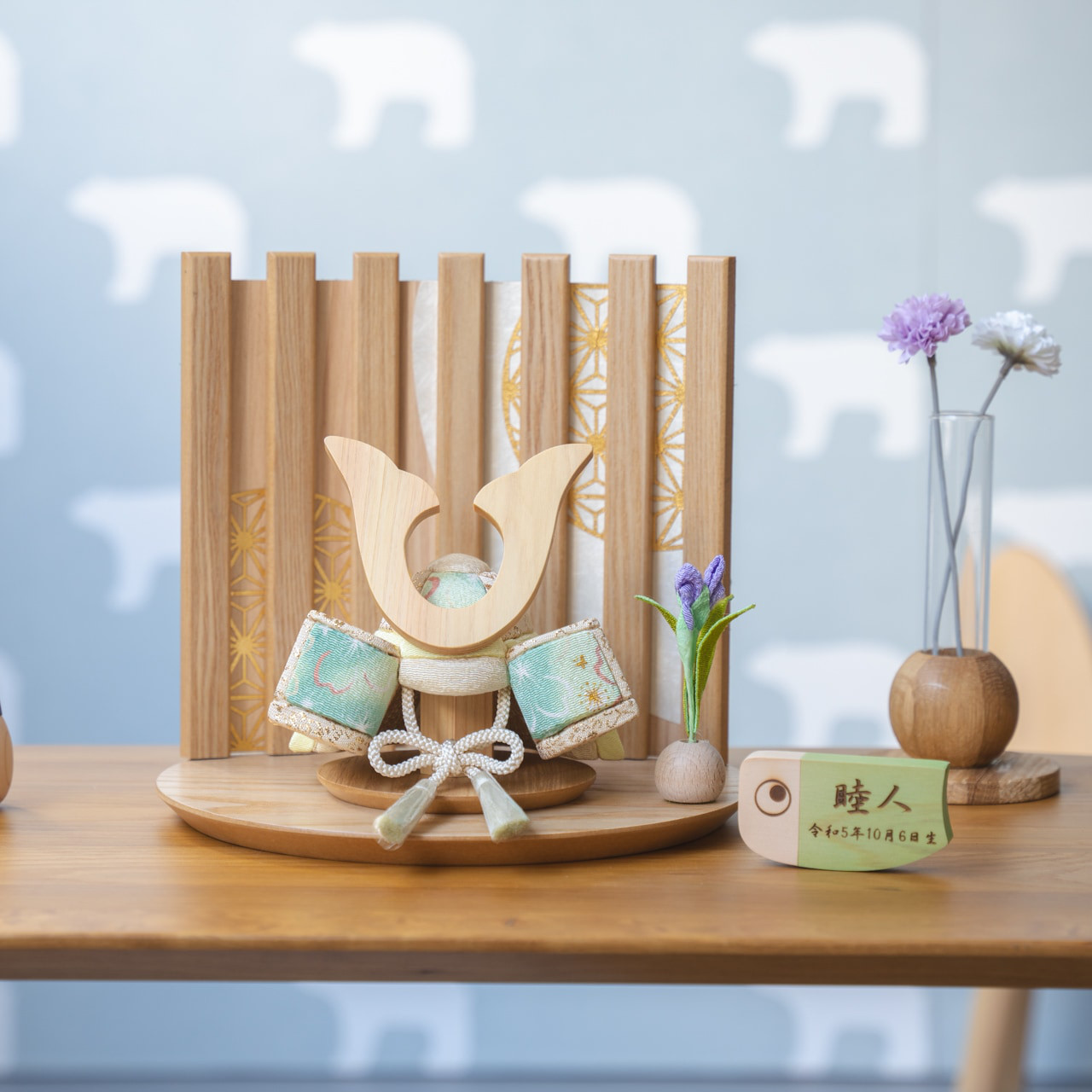 ことの木目込かぶと（5KD-0500）（だいち）鍬形｜平台｜なぎ｜コンパクトな五月人形｜節句兜｜コンパクト