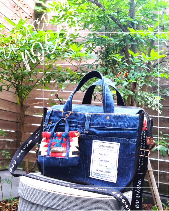 №792【DENIM✖️オルテガファスナー付ToteBAG⚮̈】デニムリメイク