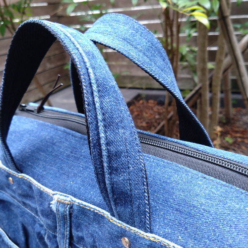 №792【DENIM✖️オルテガファスナー付ToteBAG⚮̈】デニムリメイク
