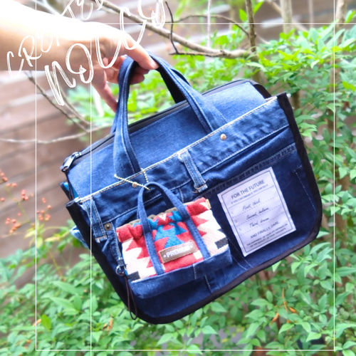 №792【DENIM✖️オルテガファスナー付ToteBAG⚮̈】デニムリメイク