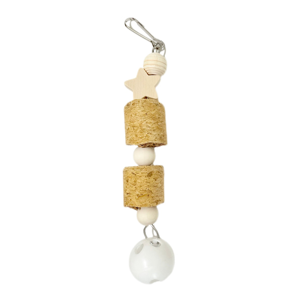 日本製 安心安全素材 天然木 セキセイインコ オカメインコ 鳥 鳥用品 文鳥 小鳥 コルク かじりおもちゃ CKOC 1枚目の画像