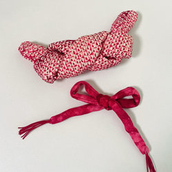 日本髪（鹿の子・ちんころセット）紫 和装小物（帯・半襟） T☆room