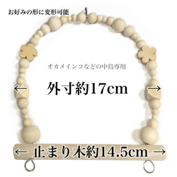 【Sサイズ】日本製 天然木 セキセイインコ 14cm前後 インコ 鳥 ブランコ スイング NA11 ブルー 3枚目の画像