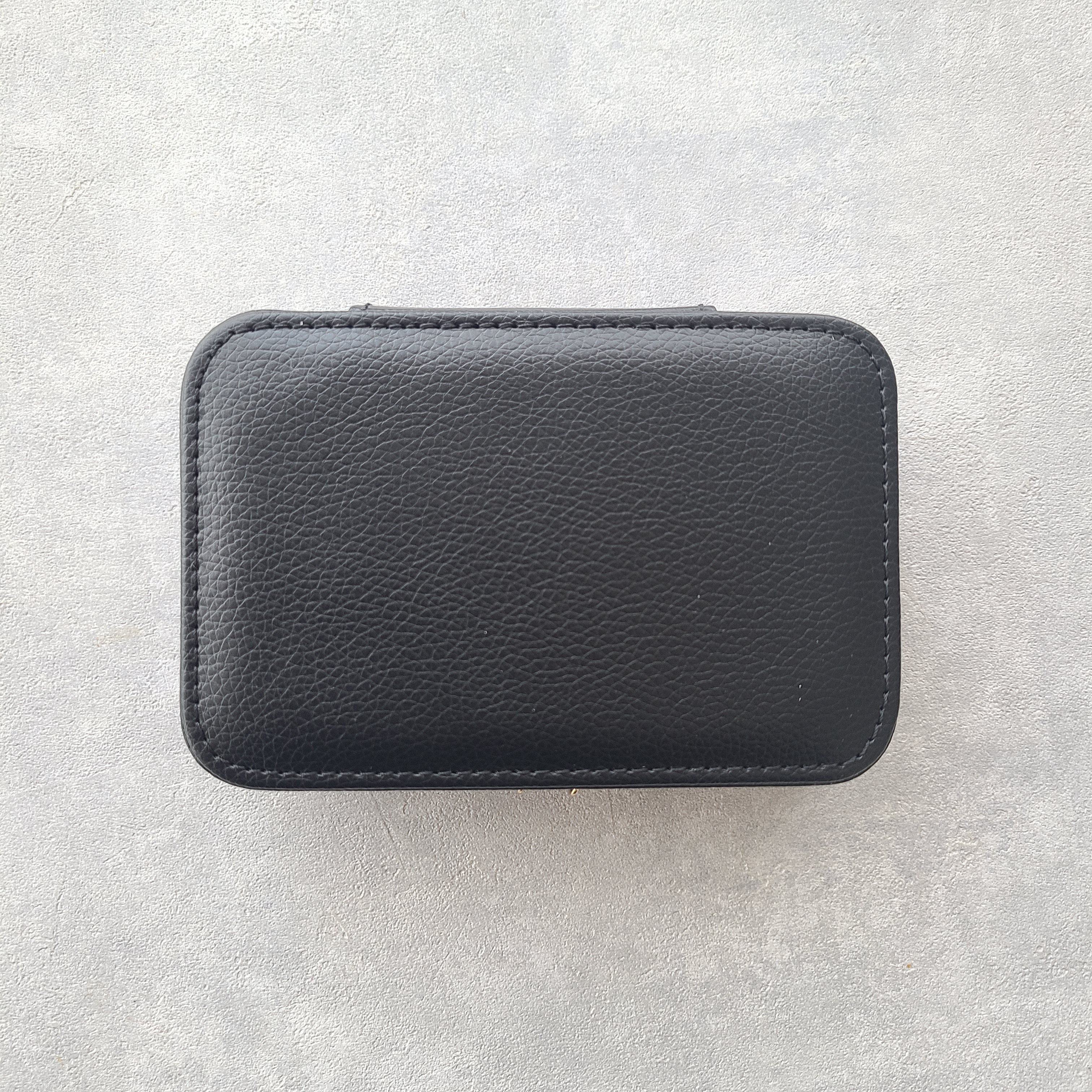 カスタム用 トラベルジュエリーポーチ｜合皮レザー×スエード調 ブラック｜ハンドメイド素材・アクセサリー収納・ギフトにも