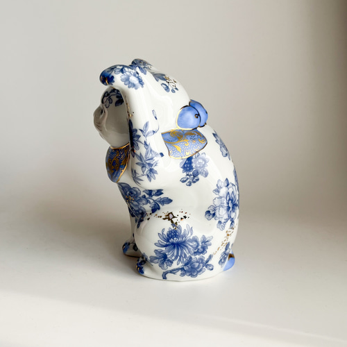 招き猫 大 磁器製 伊万里柄 ブルー 招き猫 Obsidian 通販 20047009