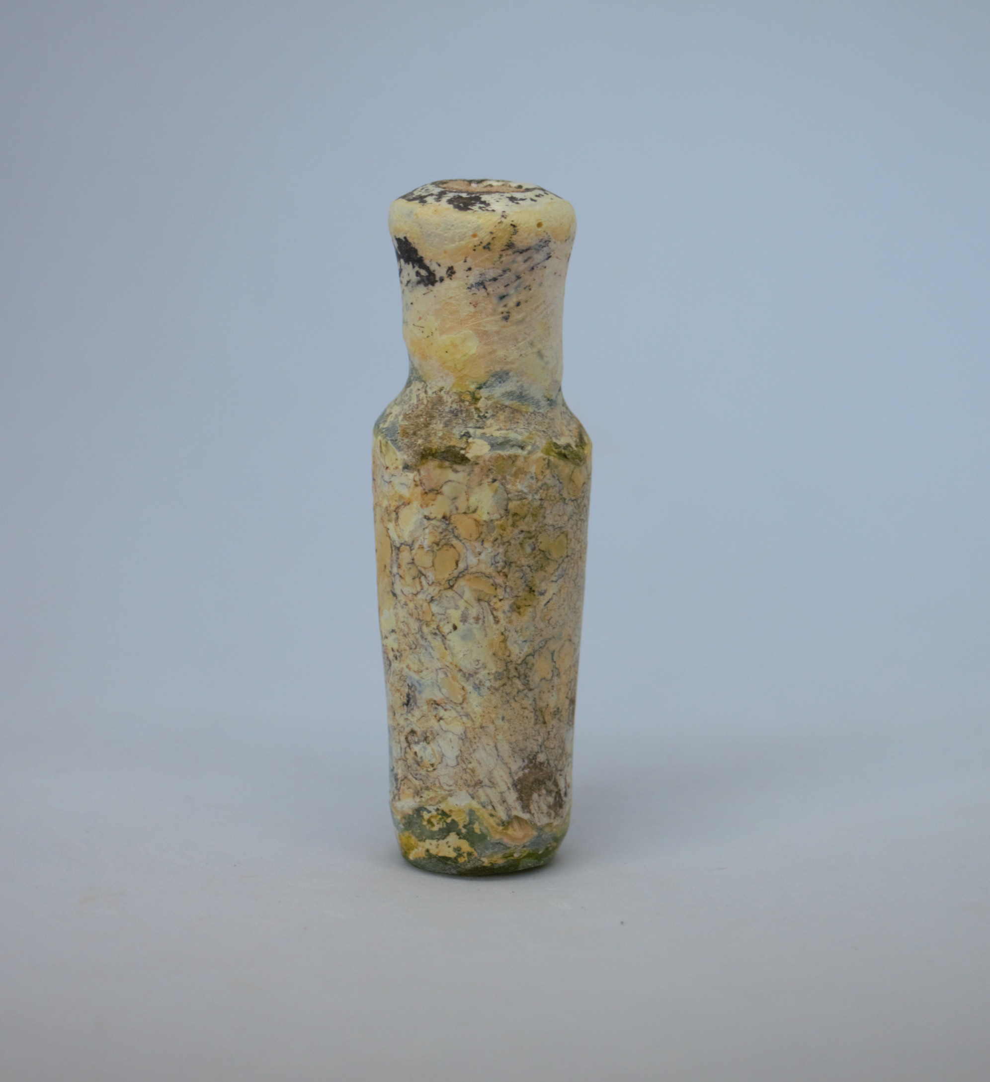 古代ガラス　ローマン銀化グラス　壺　瓶　アフガニスタン出土　紀元3～4世紀頃 38.6g