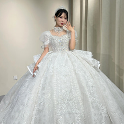 送料無料！ボレロ ラッパ袖 キラキラ光る刺繍 デザイン感 披露宴/結婚