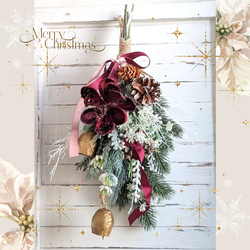 爽やかです！スモークツリーと月桂樹のグリーンのスワッグ LLサイズの