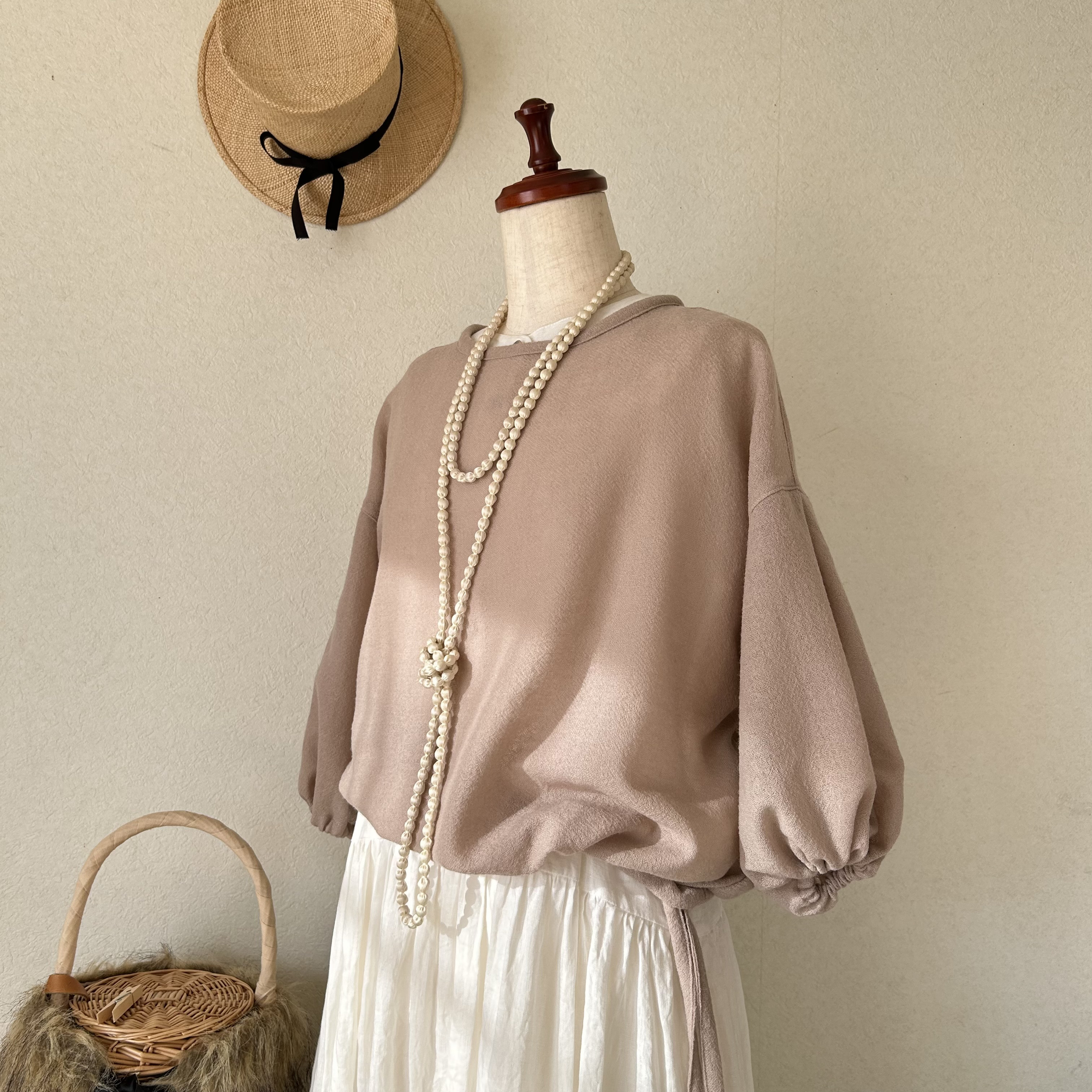 新作⭐️ウールガーゼのふわかるプルオーバー ⭐️くすみピンク ⭐️受注製作