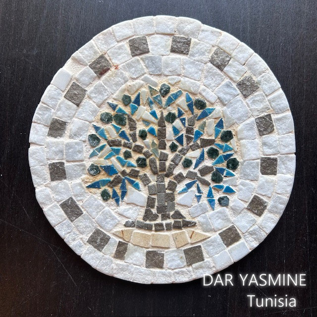 モザイクタイル＊チュニジア伝統工　たわわに実る「聖なる木」オリーブの木23