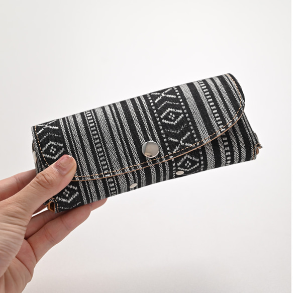 メガネケース【白縞】 本革 収納ケース 姫路レザー 眼鏡 サングラス HZ16K 7枚目の画像