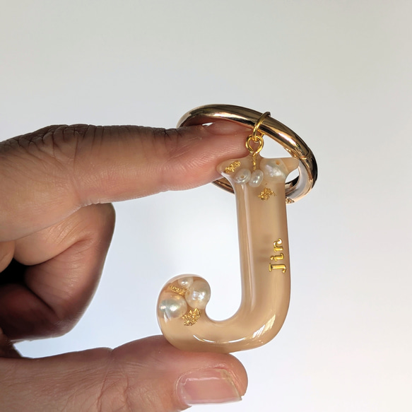 名入れ　レジン　淡水パール　キーホルダー　ギフト　ペア　お揃い　結婚式　推し活　出産祝い　入園　入学　メモリアル 13枚目の画像