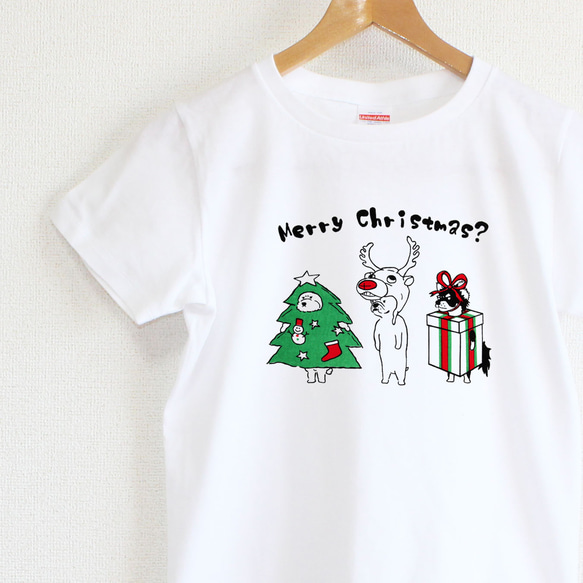 やる気のない犬たちのクリスマスパーティー　レディースタイプ 1枚目の画像