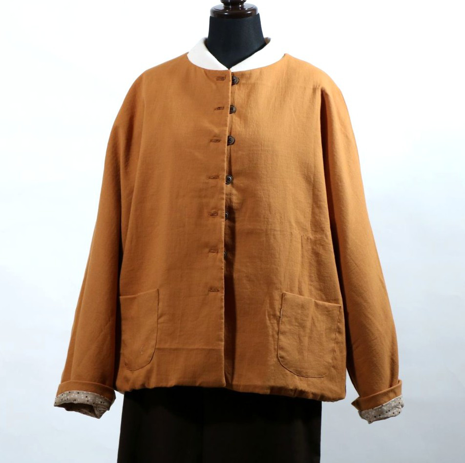 裏まで可愛い‼カーディガン　コットンウール　キャメルブラウン