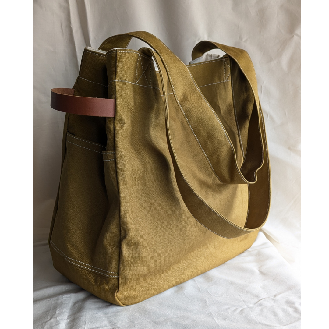 バッグ トートバッグ  おしゃれ A4 たくさん入る 帆布 オリーブグリーン  1泊 旅行 通勤通学 お稽古