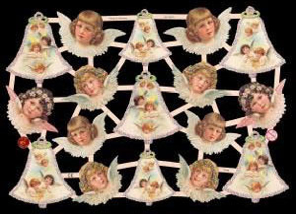 ドイツ製クロモス 小さなベルと天使 ラメなし　DA-CHY024 2枚目の画像