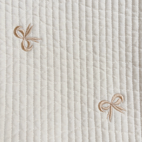 送料無料》リボン 刺繍 3点セット ヌビ キルト 入園入学 くすみピンク