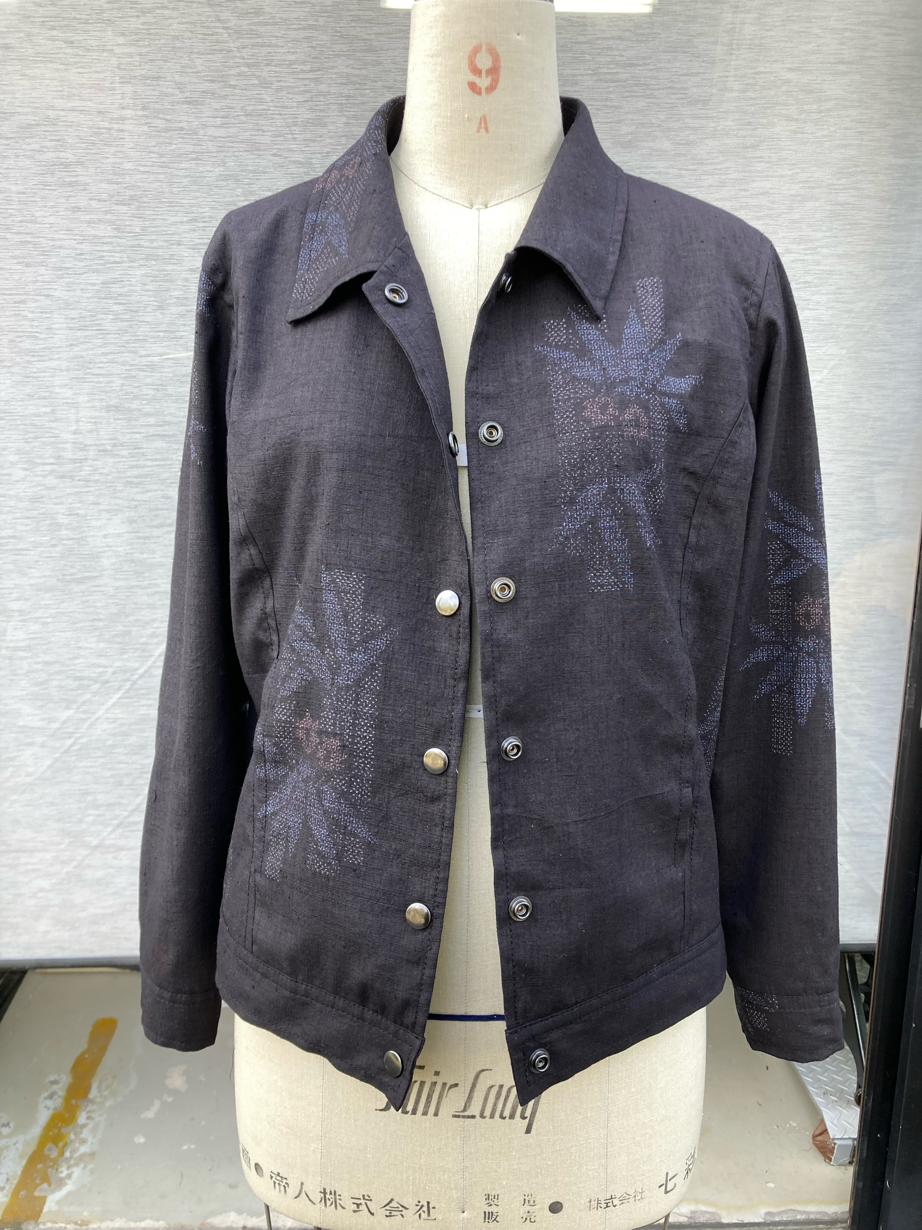 着物リメイク　紬　ジャケット