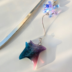 夜空　エイ　ブックマーカー　しおり　星空　宇宙　海　ブックマーク　青　ブルー　紫　プレゼント　ギフト　読書　手帳　 5枚目の画像