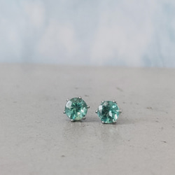 ミニミニ高品質ホワイトシェル（白蝶貝）クローバー型ピアス 【金属