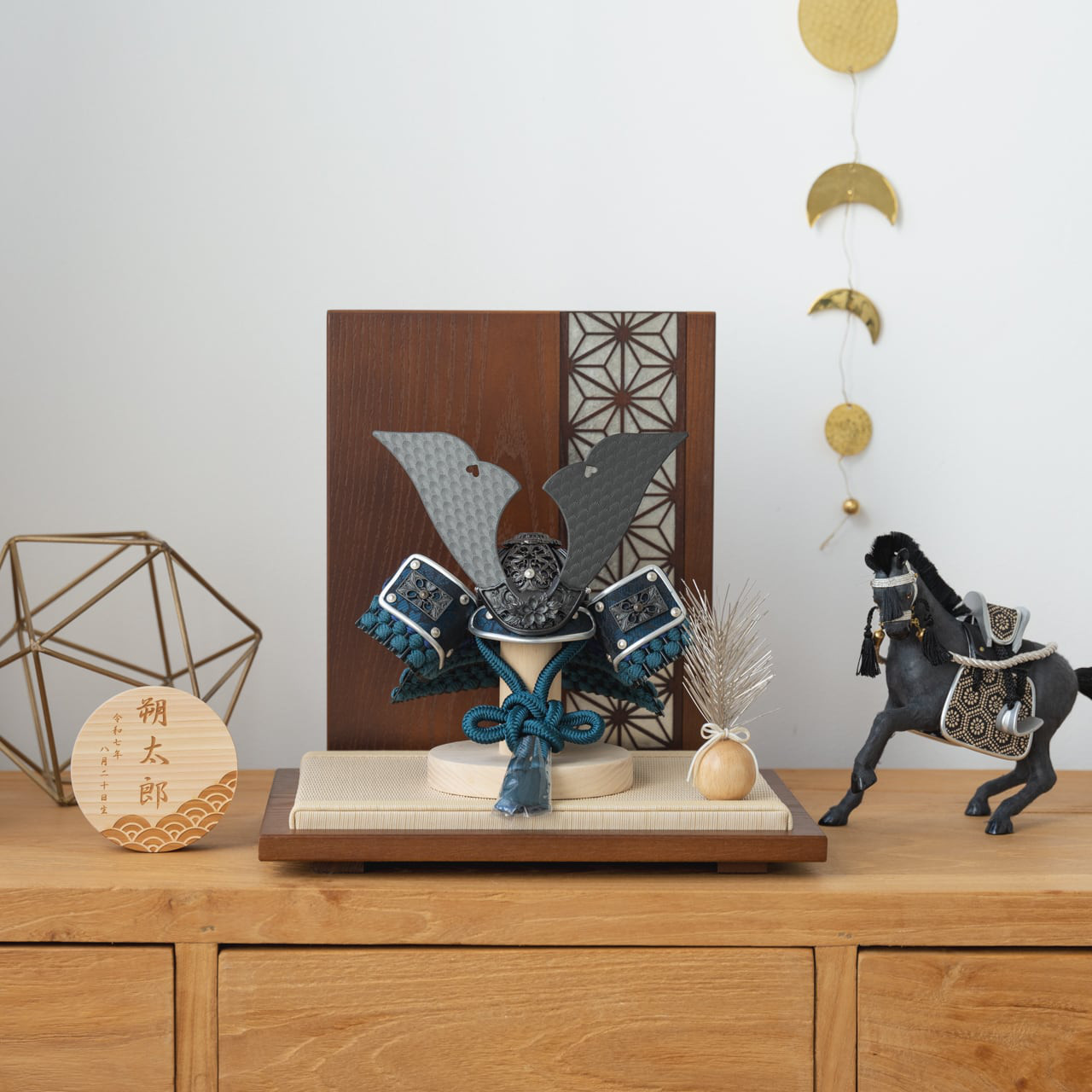 ことの兜（5M-0711）（みろく）衝立｜麻の葉B｜コンパクトな五月人形｜節句兜｜コンパクト｜おしゃれ｜インテリア 35,750円