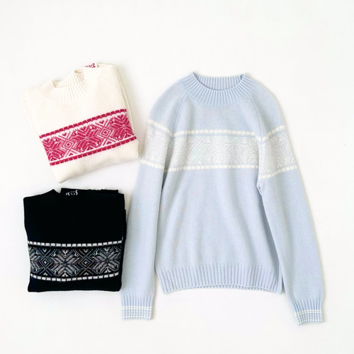 カシミヤ100%☆北欧柄】厚手│ノルディック│クリスマス│ニット