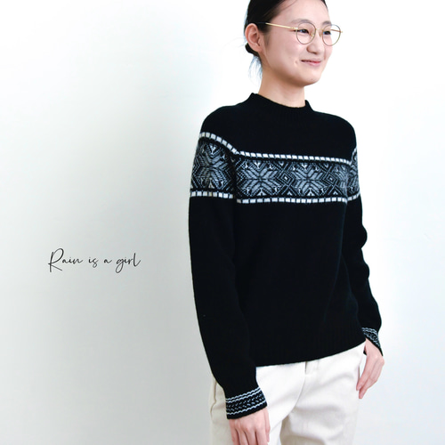 カシミヤ100%☆北欧柄】厚手│ノルディック│クリスマス│ニット