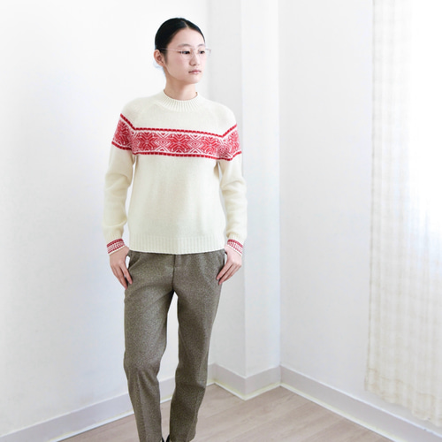 カシミヤ100%☆北欧柄】厚手│ノルディック│クリスマス│ニット