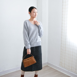 【カシミヤ100%★無縫製】超柔らか起毛│ シームレス│ バルーンスリーブ │Vネック│上品│T-237 19枚目の画像