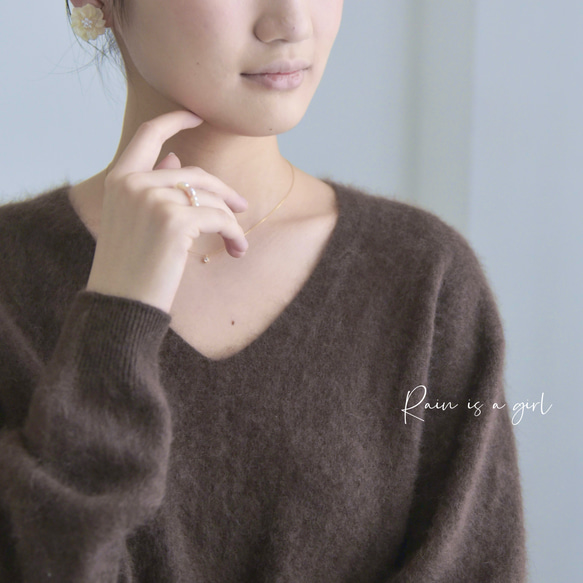 【カシミヤ100%★無縫製】超柔らか起毛│ シームレス│ バルーンスリーブ │Vネック│上品│T-237 10枚目の画像