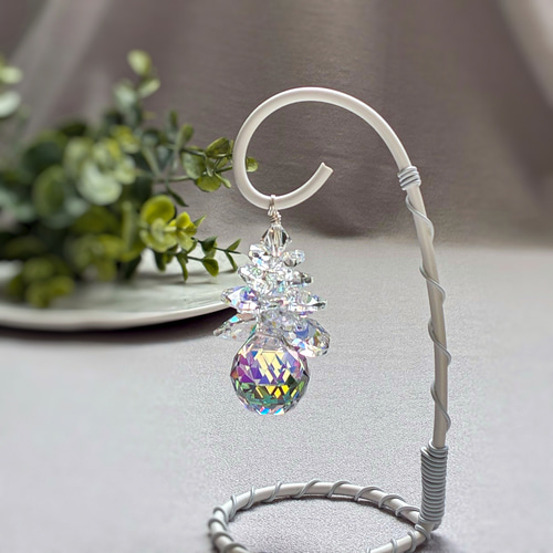 ティアラ様4点お纏め♡ツリー✩.*SWAROVSKIサンキャッチャー✩.* 光のホワイトツリー＊手のひらサイズの置き型サンキャッチャー 虹の