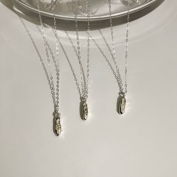 ラフなミニバーチャーム　スライドチェーンネックレス　シルバー925 8枚目の画像