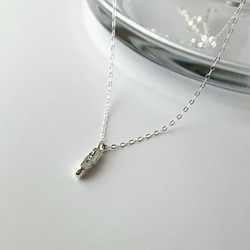 ラフなミニバーチャーム　スライドチェーンネックレス　シルバー925 9枚目の画像