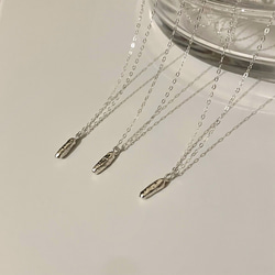 ラフなミニバーチャーム　スライドチェーンネックレス　シルバー925 7枚目の画像