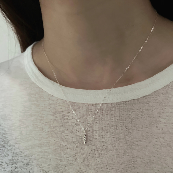 ラフなミニバーチャーム　スライドチェーンネックレス　シルバー925 12枚目の画像