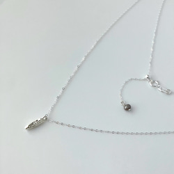 ラフなミニバーチャーム　スライドチェーンネックレス　シルバー925 3枚目の画像