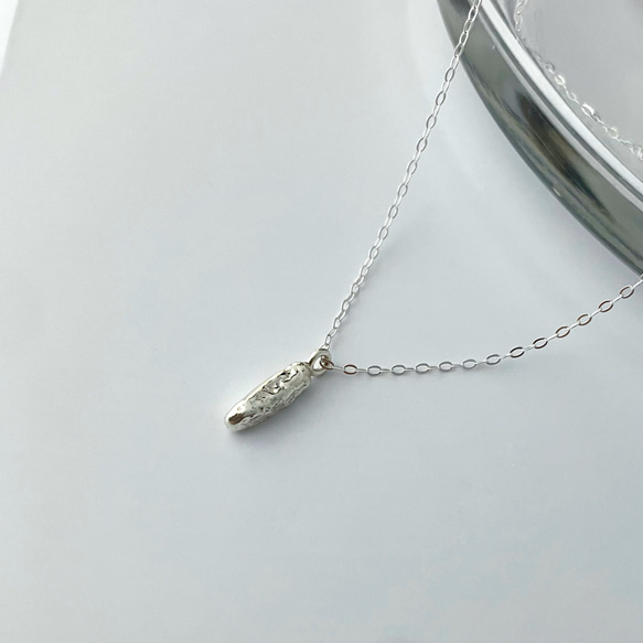 ラフなミニバーチャーム　スライドチェーンネックレス　シルバー925 10枚目の画像