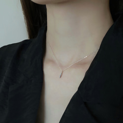 ラフなミニバーチャーム　スライドチェーンネックレス　シルバー925 5枚目の画像