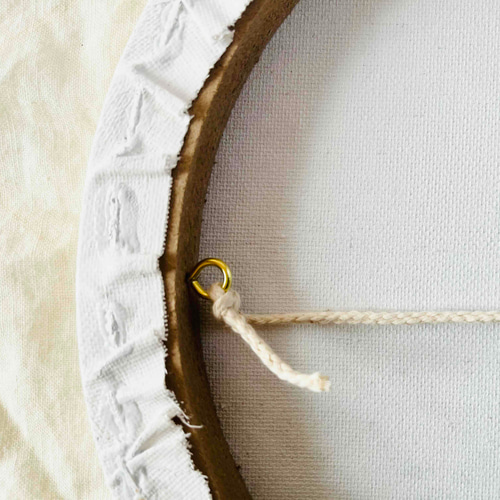 直径25㎝「画家の家の上空2」油彩・絵画・原画・丸形・アートパネル