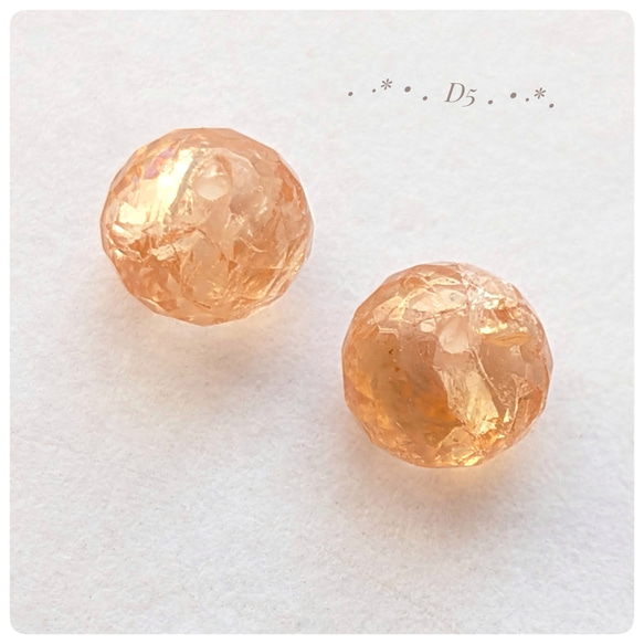 ∴天然石ビーズ∵ 高品質インペリアルトパーズ　ボタンカットセット　D5番 2枚目の画像