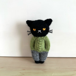 黒猫 編みぐるみ ぬいぐるみ あみぐるみ みー 通販 20266275｜Creema