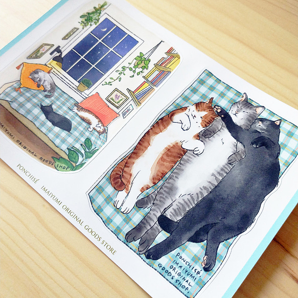 ぐっすり猫ステッカー 2枚目の画像