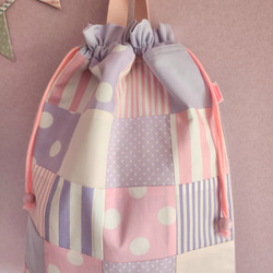 紫色拼布運動服包（尺寸可調） 第3張的照片